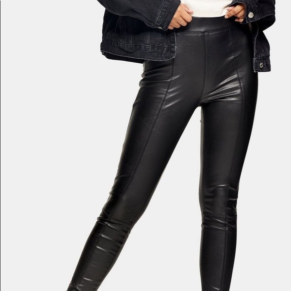 Topshop Petite Faux Leather Leggings 
